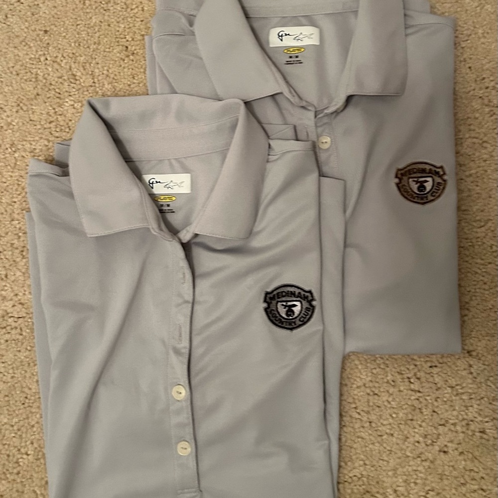 Set of Women’s Gray Polo Shirts with Embroidered Medinah Logo